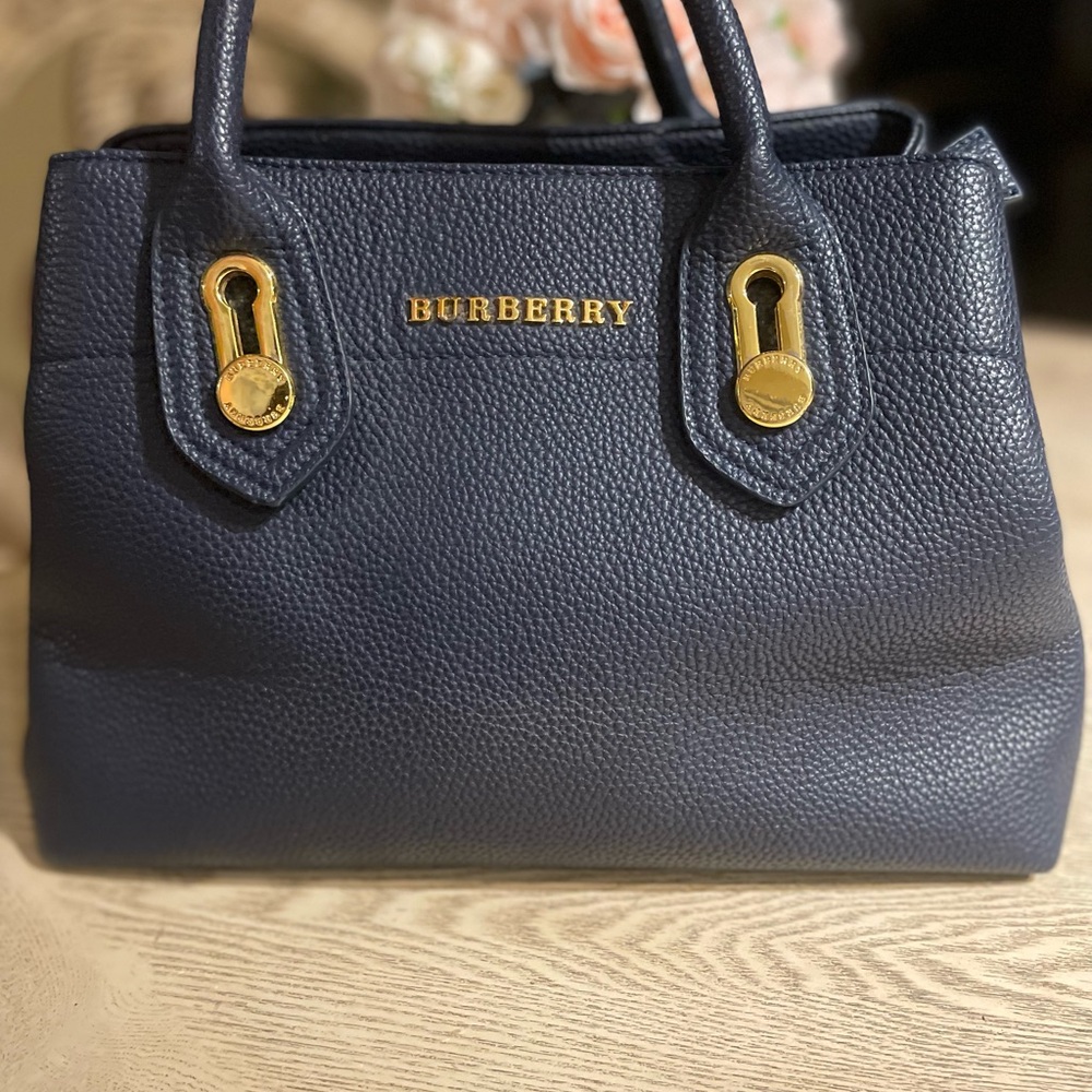 Burberry Navy Satchel Bag vintage